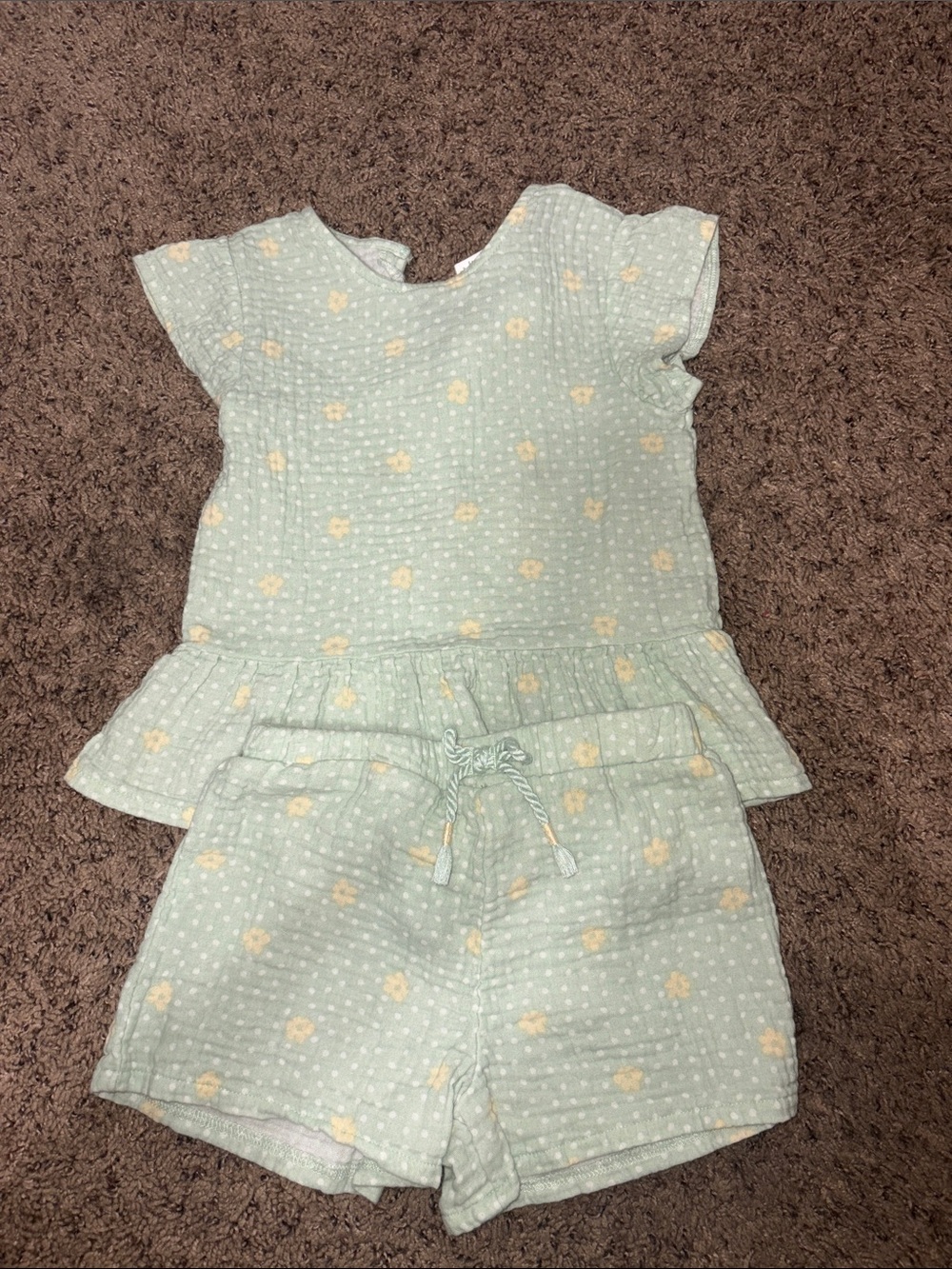 Light Mint Floral Two-Piece Toddler Set